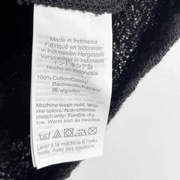 Madewell Texture & Thread Wrap Tie Top Dark Gray XSmall XS Short Sleeve Cropped - Picture 7 of 8